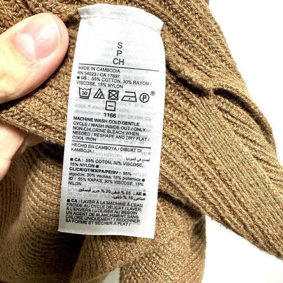 Old Navy Cardigan Sweater Tan Brown Long Sleeve Knit Open Front Womens sz Small - Picture 5 of 7